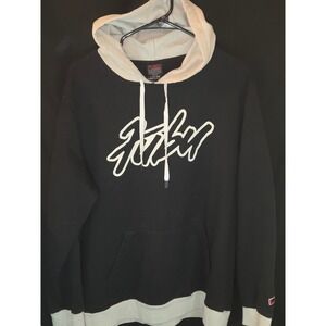 Vintage FUBU Hoodie‎ Pullover Mens Large Black Gray 90s Hip Hop Streetwear